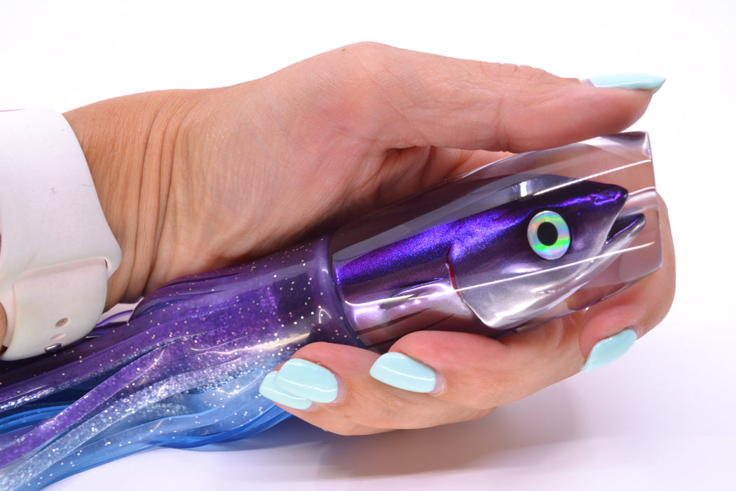 JB Signature Lures Purple Skipjack Medium Plunger 9" 5oz Skirted Purple-Blue