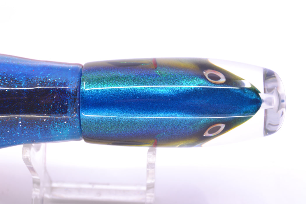 JB Signature Lures Bleeding Belly Blue-Yellow-Silver Fish Head Medium Plunger 9" 5oz Skirted