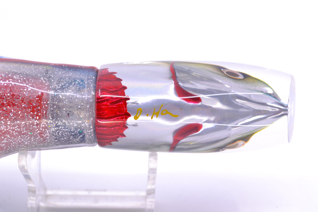JB Signature Lures Bleeding Belly Blue-Yellow-Silver Fish Head Medium Plunger 9" 5oz Skirted