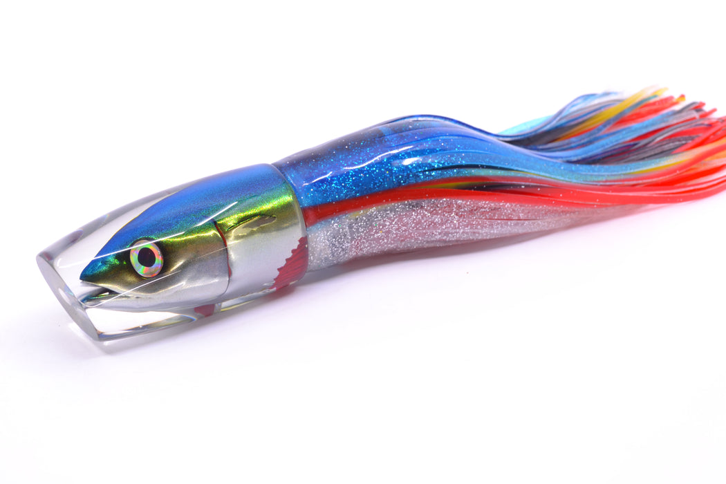 JB Signature Lures Bleeding Belly Blue-Yellow-Silver Fish Head Medium Plunger 9" 5oz Skirted