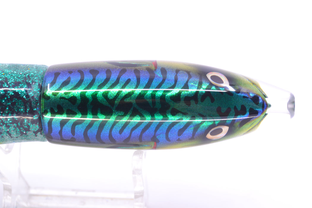 JB Signature Lures Green-Blue Mackerel Small Barrel Bomb 7" 5oz Skirted