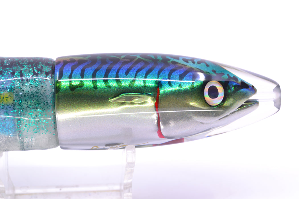 JB Signature Lures Green-Blue Mackerel Small Barrel Bomb 7" 5oz Skirted