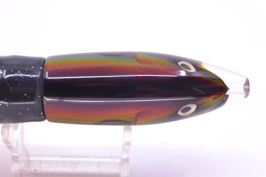 JB Signature Lures Root Beer-Gold-Silver Fish Head Small Barrel Bomb 7" 5oz Skirted