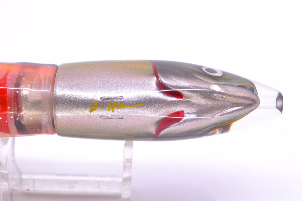 JB Signature Lures Root Beer-Gold-Silver Fish Head Small Barrel Bomb 7" 5oz Skirted