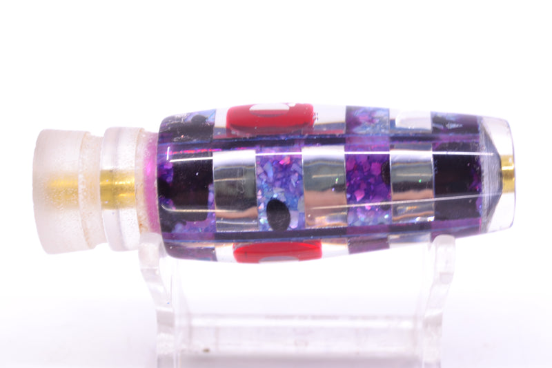 Ganku Lures Blue-Purple S&P-Silver "Zebra" Longneck Pusher 7" 3.5oz