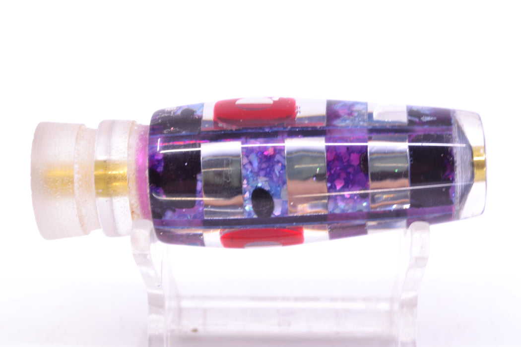 Ganku Lures Blue-Purple S&P-Silver "Zebra" Longneck Pusher 7" 3.5oz