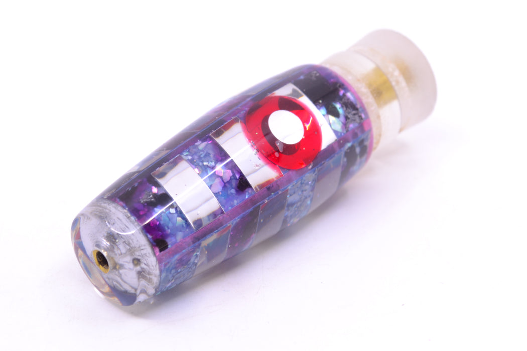 Ganku Lures Blue-Purple S&P-Silver "Zebra" Longneck Pusher 7" 3.5oz