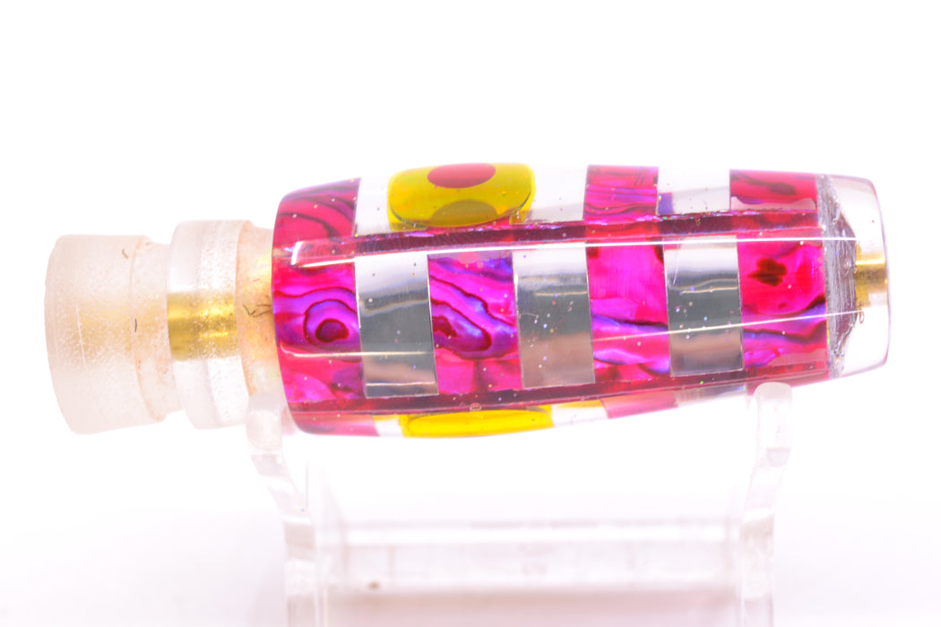 Ganku Lures Pink Abalone-Silver "Zebra" Longneck Pusher 7" 3.5oz