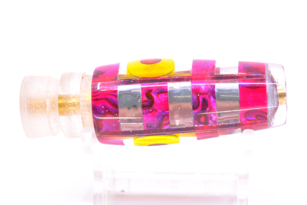 Ganku Lures Pink Abalone-Silver "Zebra" Longneck Pusher 7" 3.5oz