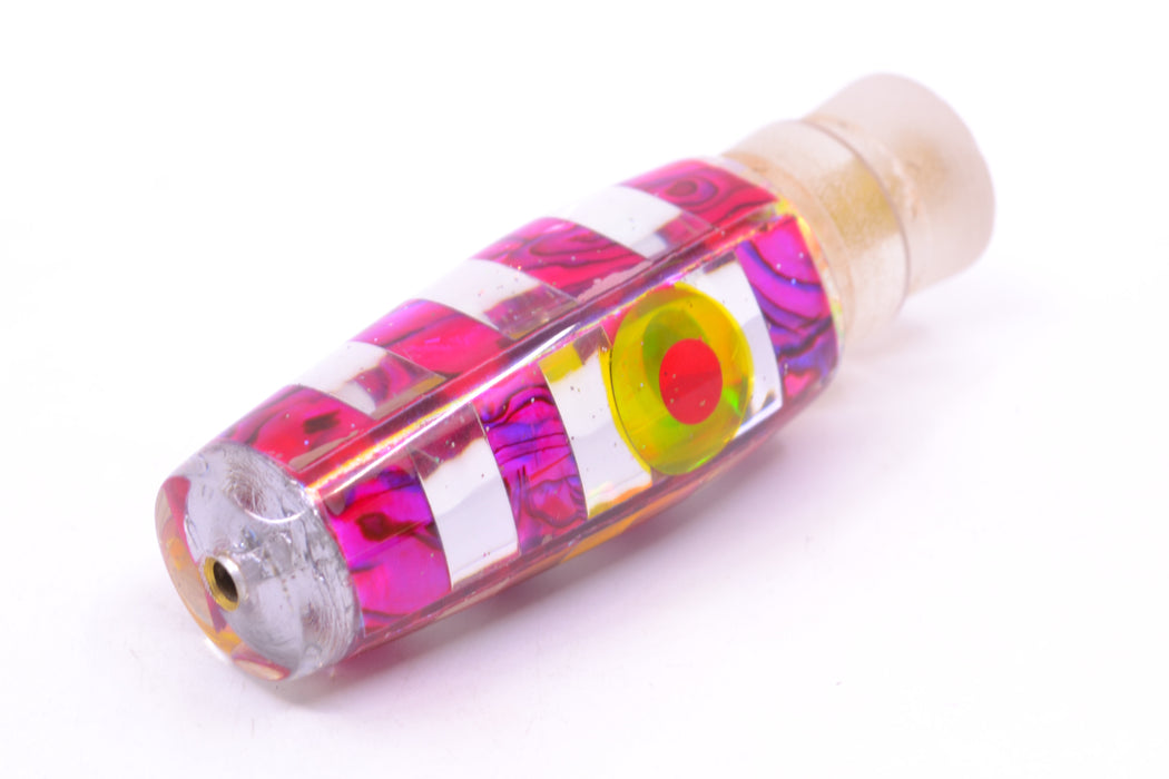 Ganku Lures Pink Abalone-Silver "Zebra" Longneck Pusher 7" 3.5oz