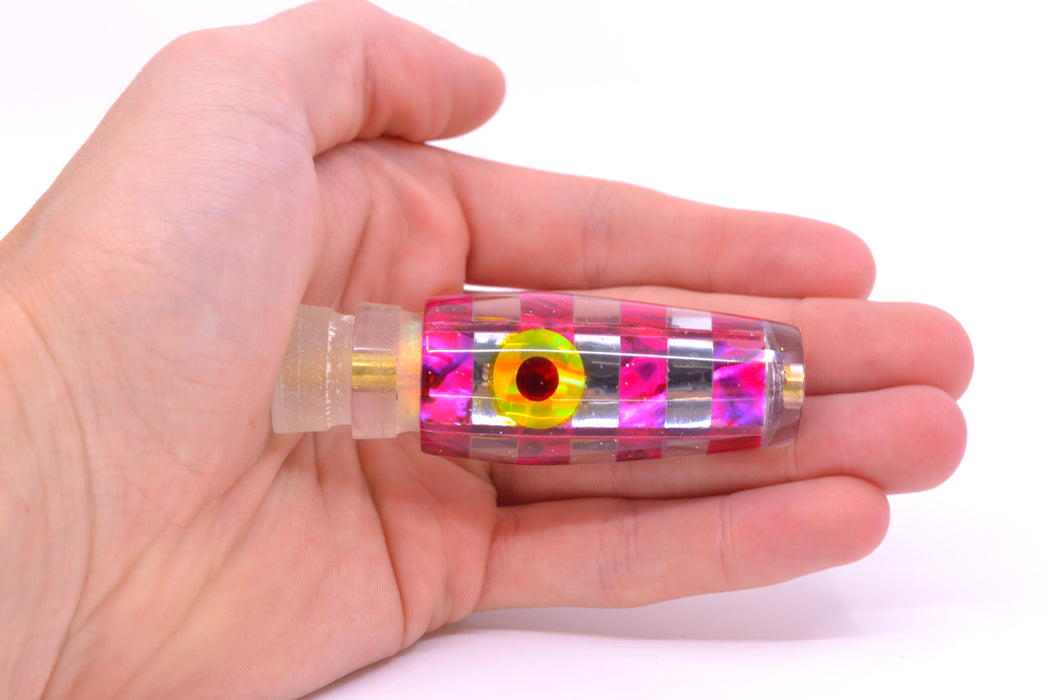 Ganku Lures Pink Abalone-Silver "Zebra" Longneck Pusher 7" 3.5oz