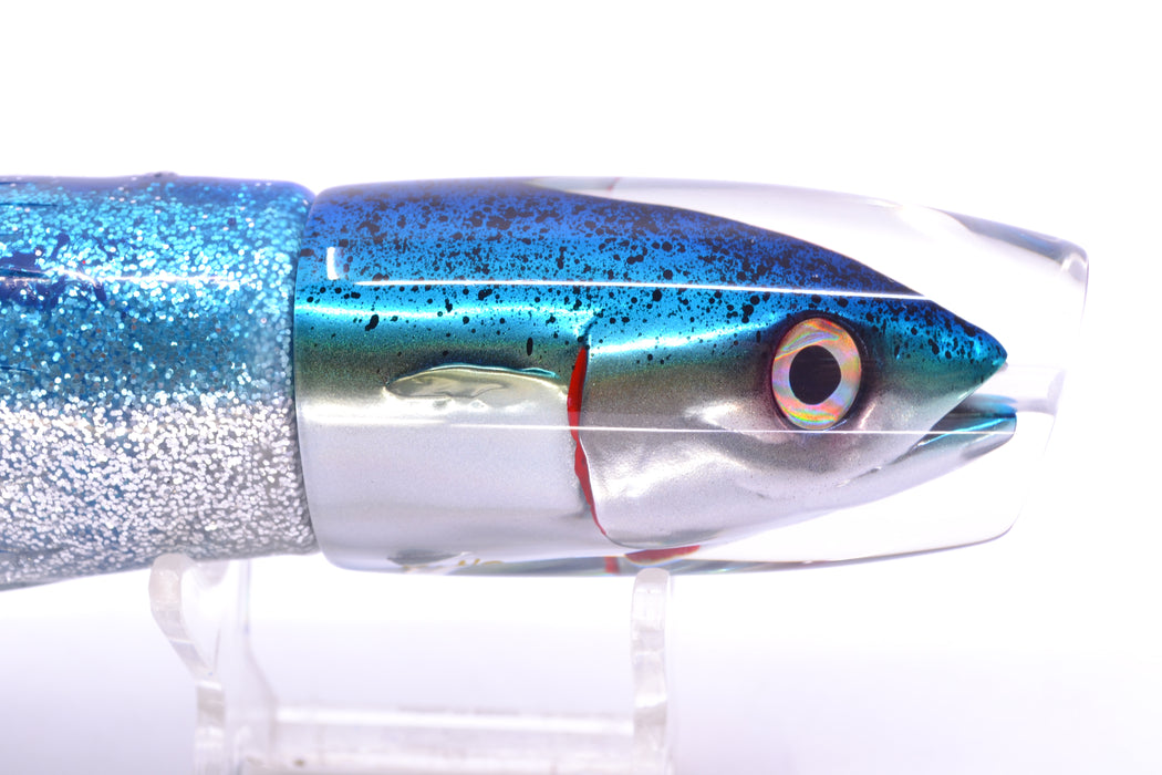 JB Signature Lures Speckled Blue-Silver Fish Head Medium Plunger 9" 5oz Skirted
