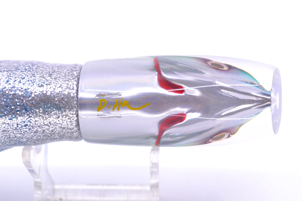 JB Signature Lures Speckled Blue-Silver Fish Head Medium Plunger 9" 5oz Skirted