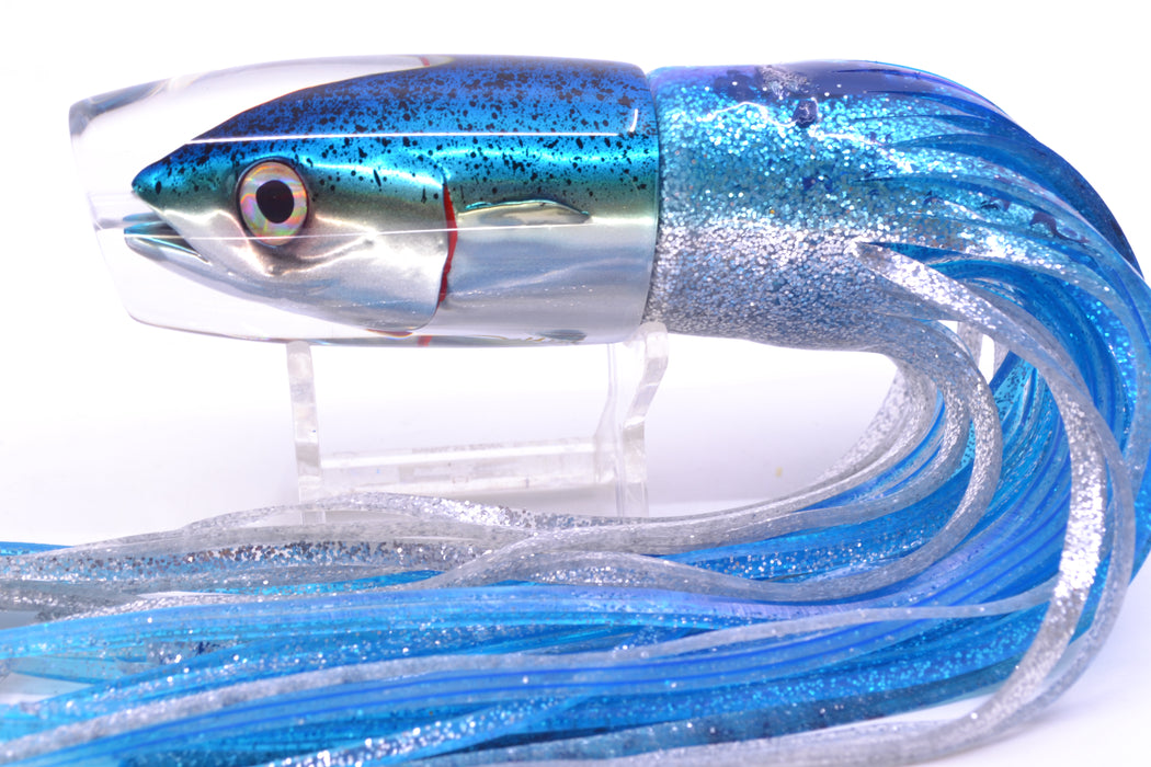 JB Signature Lures Speckled Blue-Silver Fish Head Medium Plunger 9" 5oz Skirted