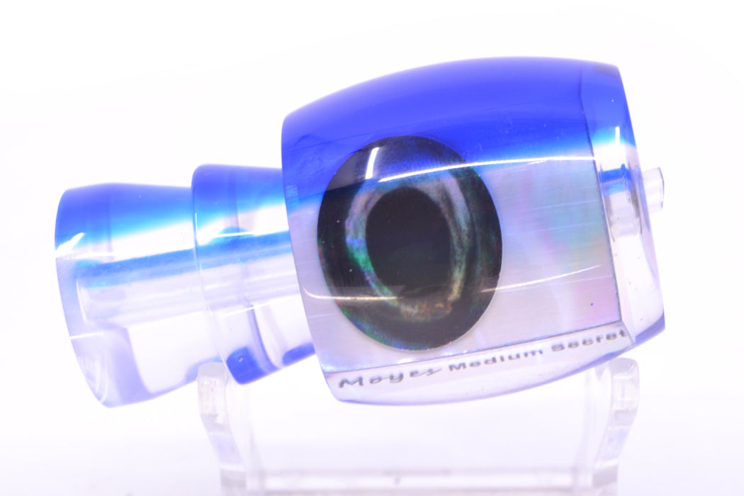 Moyes Lures White MOP Blue Back Taxi Eyes Medium Secret 10" 2oz