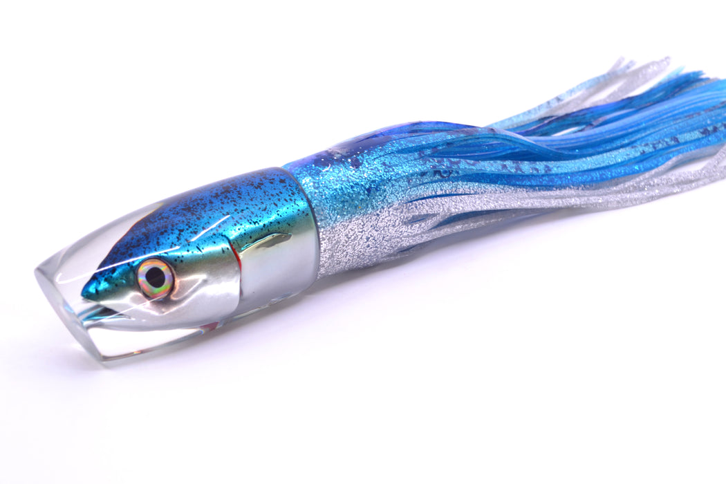 JB Signature Lures Speckled Blue-Silver Fish Head Medium Plunger 9" 5oz Skirted