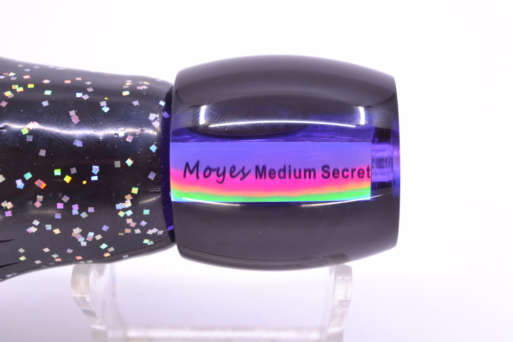 Moyes Lures Purple MOP Black Back Medium Secret 10" 5oz Skirted Black/Purple