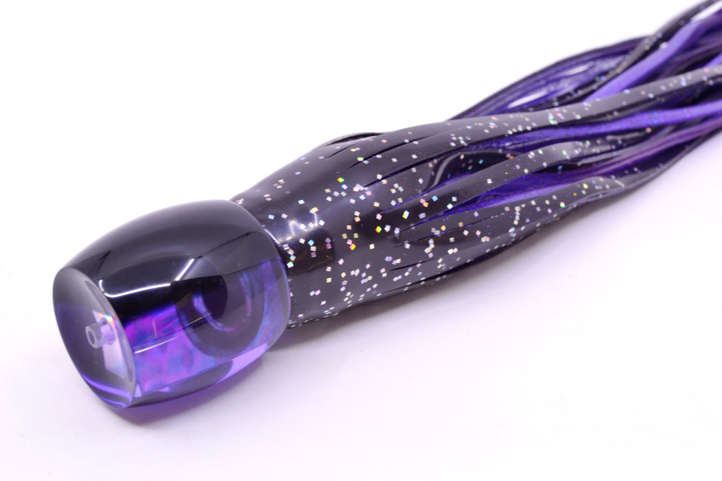 Moyes Lures Purple MOP Black Back Medium Secret 10" 5oz Skirted Black/Purple