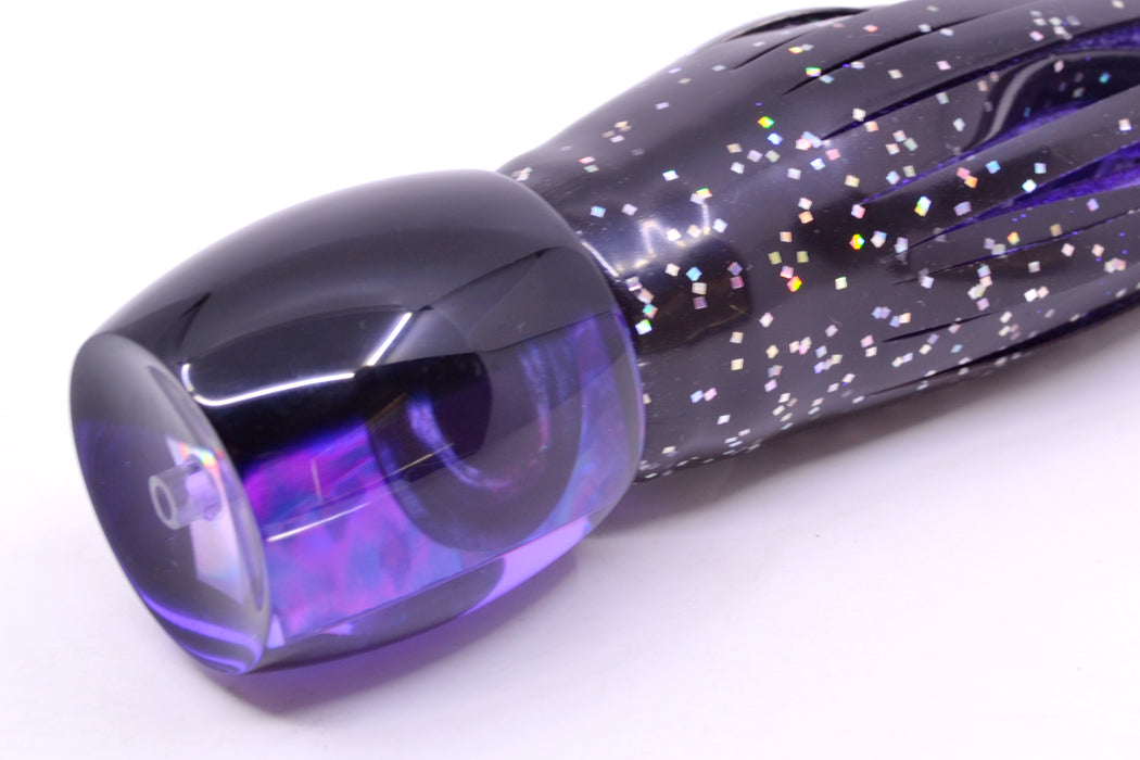 Moyes Lures Purple MOP Black Back Medium Secret 10" 5oz Skirted Black/Purple