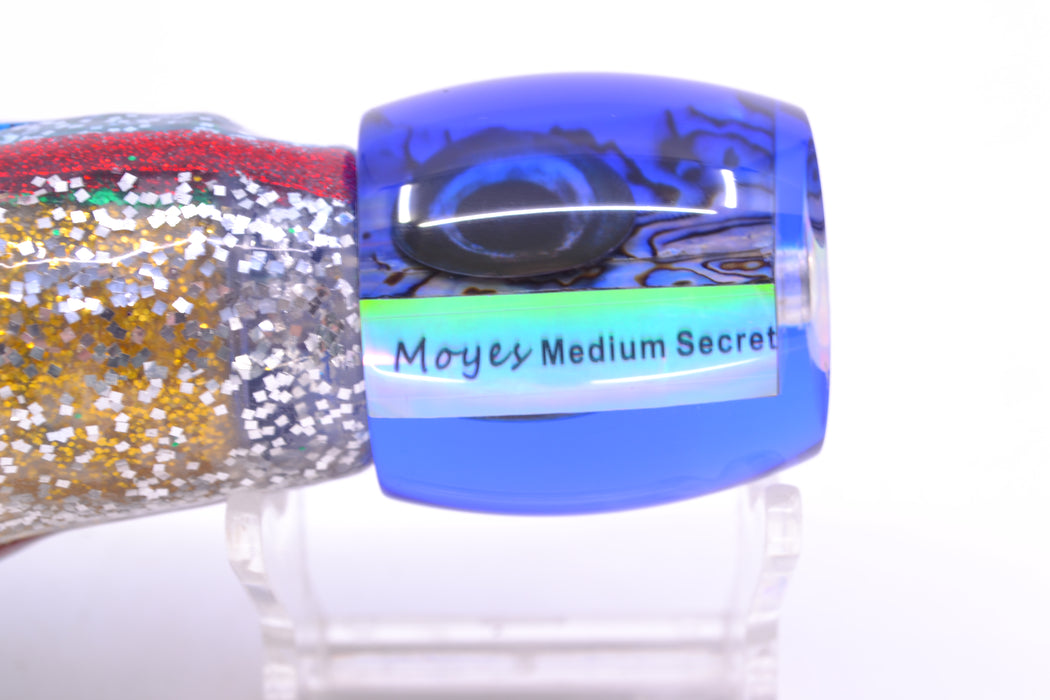 Moyes Lures Paua Shell Blue Back Taxi Eyes Medium Secret 10" 5oz Skirted Evil