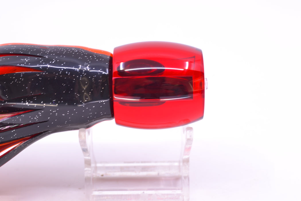 Moyes Lures Red Mirrored Taxi Eyes Medium Secret 10" 5oz Skirted Black-Red/Kajiki