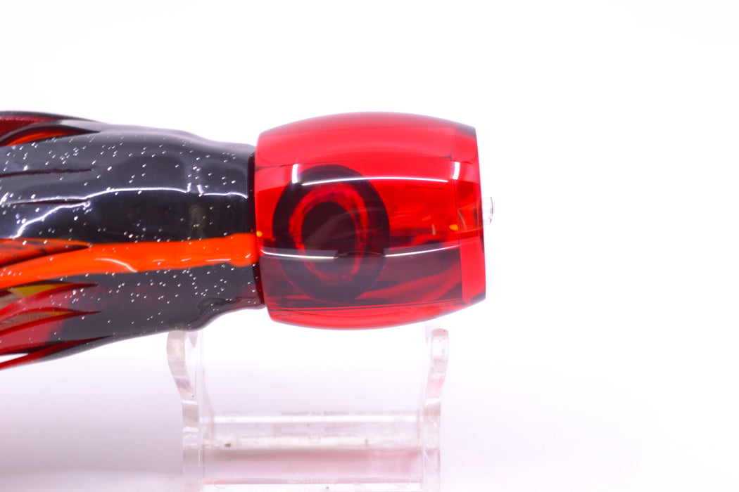Moyes Lures Red Mirrored Taxi Eyes Medium Secret 10" 5oz Skirted Black-Red/Kajiki