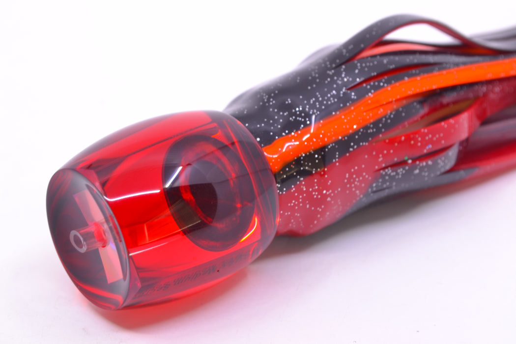 Moyes Lures Red Mirrored Taxi Eyes Medium Secret 10" 5oz Skirted Black-Red/Kajiki