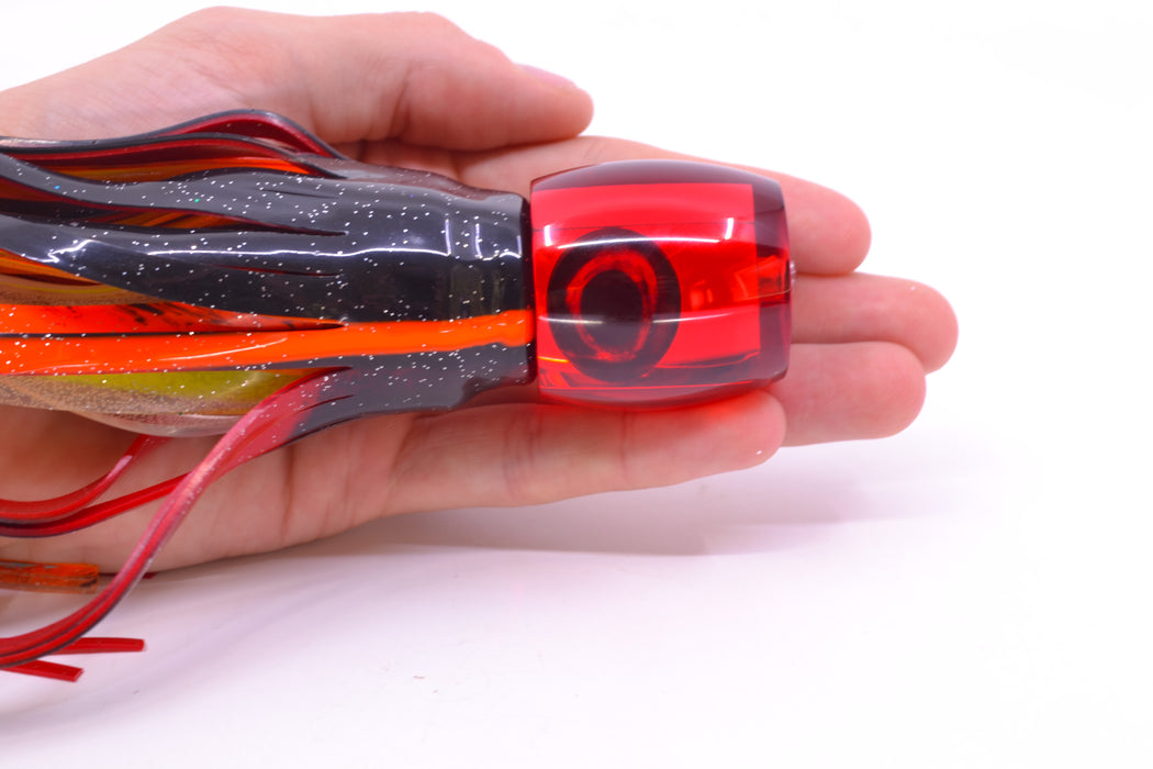 Moyes Lures Red Mirrored Taxi Eyes Medium Secret 10" 5oz Skirted Black-Red/Kajiki