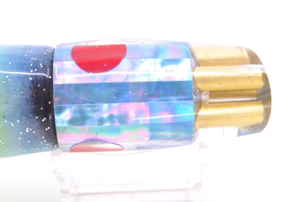 Tanigawa Lures Ice Blue Awabi Red Eyes 4-Hole Slant 9"+ 11oz Skirted Fruit Salad GZE