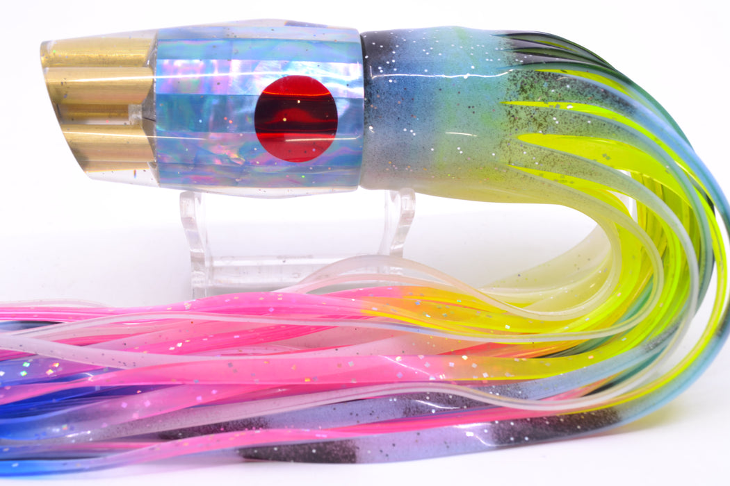 Tanigawa Lures Ice Blue Awabi Red Eyes 4-Hole Slant 9"+ 11oz Skirted Fruit Salad GZE