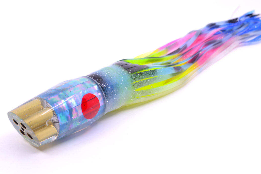 Tanigawa Lures Ice Blue Awabi Red Eyes 4-Hole Slant 9"+ 11oz Skirted Fruit Salad GZE