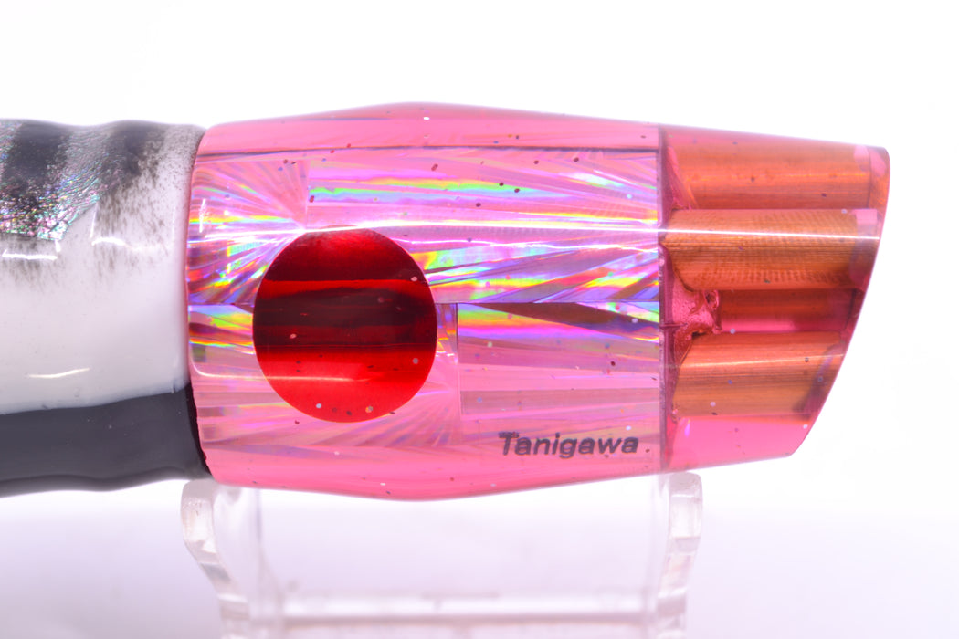 Tanigawa Lures Pink Rainbow Starburst Red Eyes 4-Hole Slant 9"+ 11oz Skirted White Aurora GZE