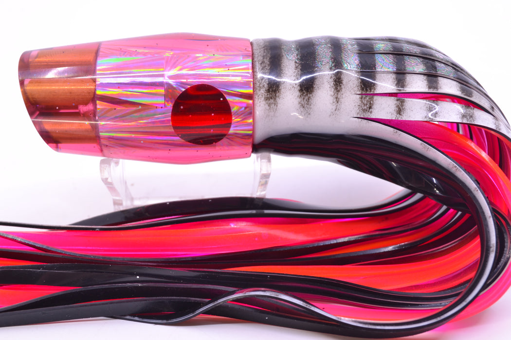 Tanigawa Lures Pink Rainbow Starburst Red Eyes 4-Hole Slant 9"+ 11oz Skirted White Aurora GZE