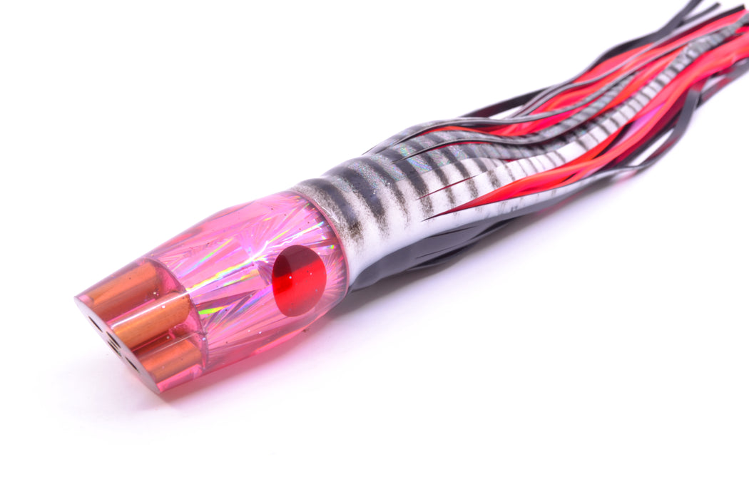 Tanigawa Lures Pink Rainbow Starburst Red Eyes 4-Hole Slant 9"+ 11oz Skirted White Aurora GZE