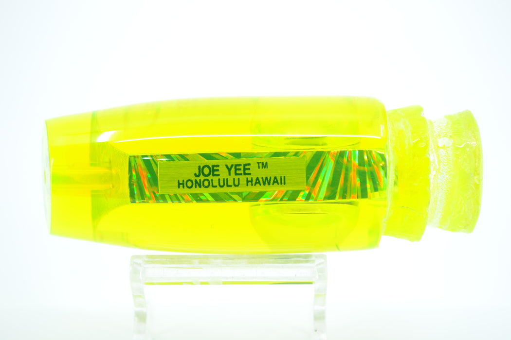Joe Yee Neon Yellow Resin Rainbow Starburst Teddy Bear Eyes Medium Plunger 12" 4.5oz