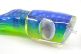 Big T Lures Blue-Green Rainbow Blue Dots Large Zulu Impi 16" 14.7oz Skirted Blue-Yellow