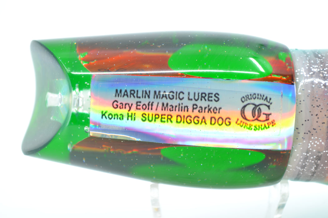 Marlin Magic Orange MOP Green Back Super Digga Dog 16" 15.5oz Skirted Green-Orange