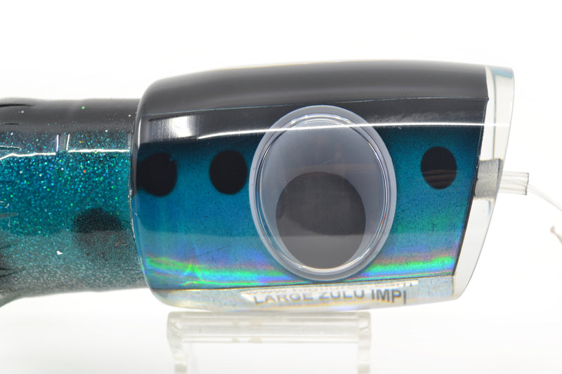 Big T Lures Black-Turquoise Large Zulu Impi 16" 14.7oz Skirted Black-Turquoise-Silver