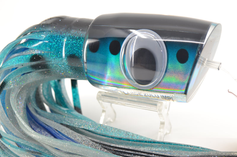 Big T Lures Black-Turquoise Large Zulu Impi 16" 14.7oz Skirted Black-Turquoise-Silver
