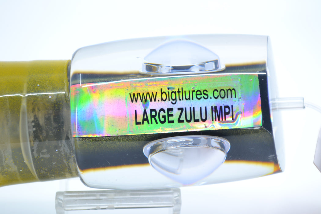 Big T Lures Black-Gold Rainbow Large Zulu Impi 16" 14.7oz Skirted Black-Gold-Clear