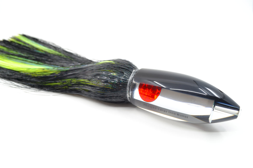 Moyes Lures Clear Mirrored Black Back Red Eye Large Ono Bullet 14" 12oz Flashabou