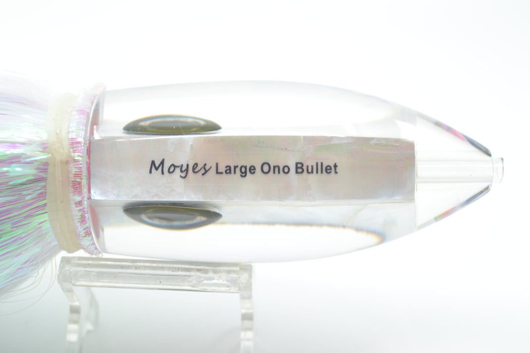 Moyes Lures White MOP Large Ono Bullet 14" 12oz Flashabou