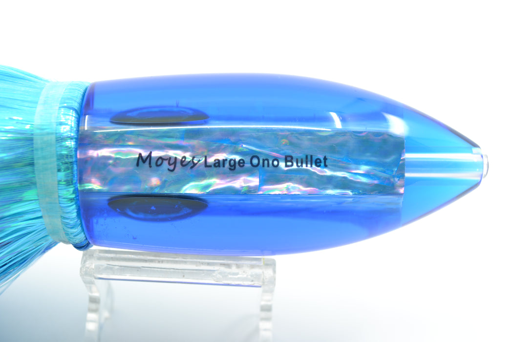 Moyes Lures Rainbow MOP Blue Back Large Ono Bullet 14" 12oz Flashabou