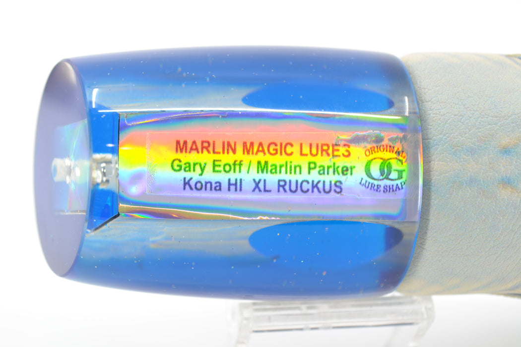 Marlin Magic White Awabi Blue Back Taxi Eyes #1 XL Ruckus 16" 15oz ALV Blue Ballyhoo