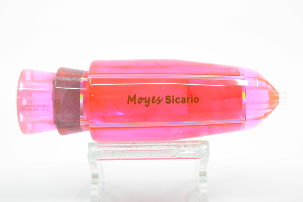 Moyes Lures Fluorescent Pink MOP 4-Hole Medium Sicario Bullet 10" 6.3oz