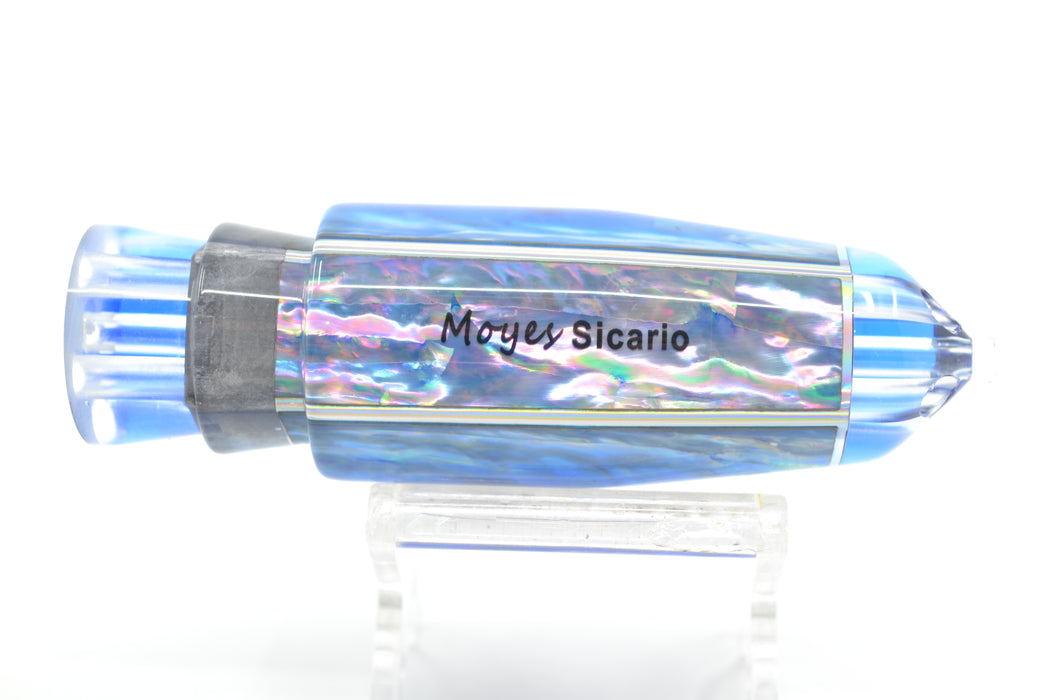 Moyes Lures Rainbow MOP Blue Back 4-Hole Medium Sicario Bullet 10" 6.3oz
