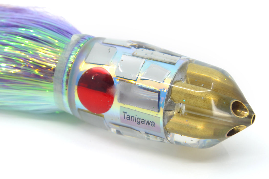 Tanigawa Lures Rainbow Cracked Glass 4-Hole Bullet 9"+ 9oz Flashabou