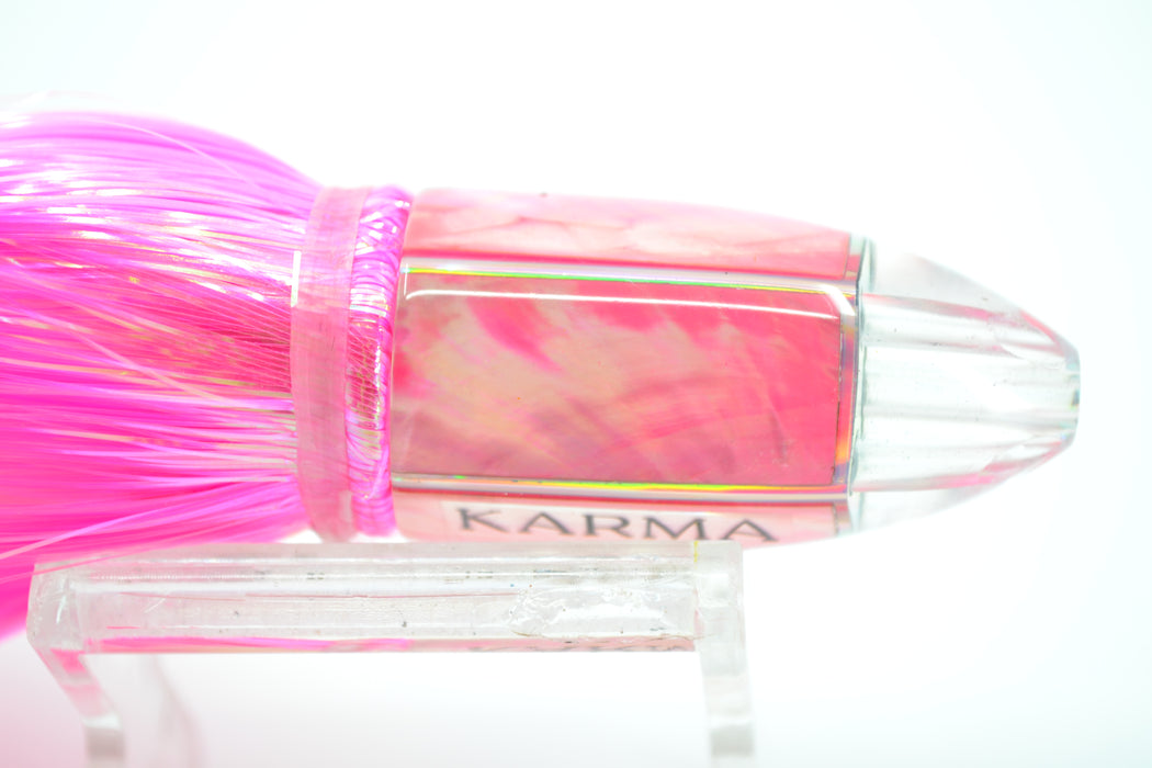 Koya Lures Pink MOP Karma 4-Hole Bullet 6" 3oz Flashabou Pink-White