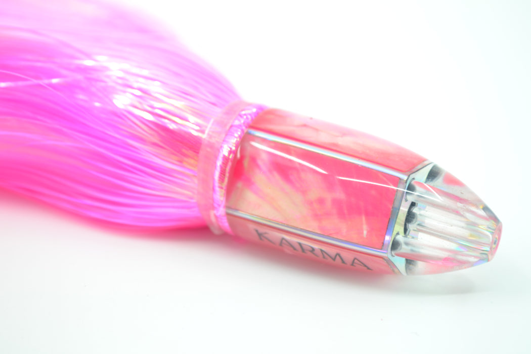 Koya Lures Pink MOP Karma 4-Hole Bullet 6" 3oz Flashabou Pink-White