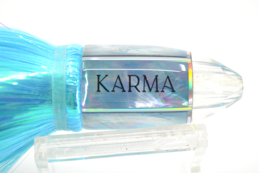 Koya Lures Blue MOP Karma 4-Hole Bullet 6" 3oz Flashabou Ice Blue-Pink
